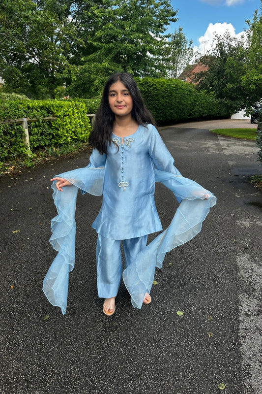 Sky Whismy Ruffle Dupatta| RJ’S PRET