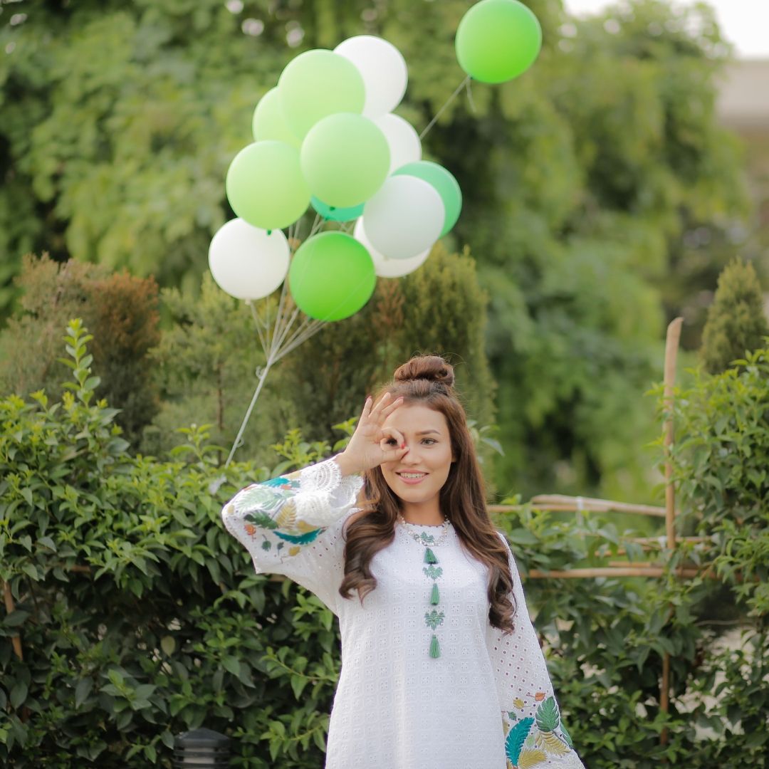 Chicken Embroidered Suit with Laces & Tassels | Go Green | Rang