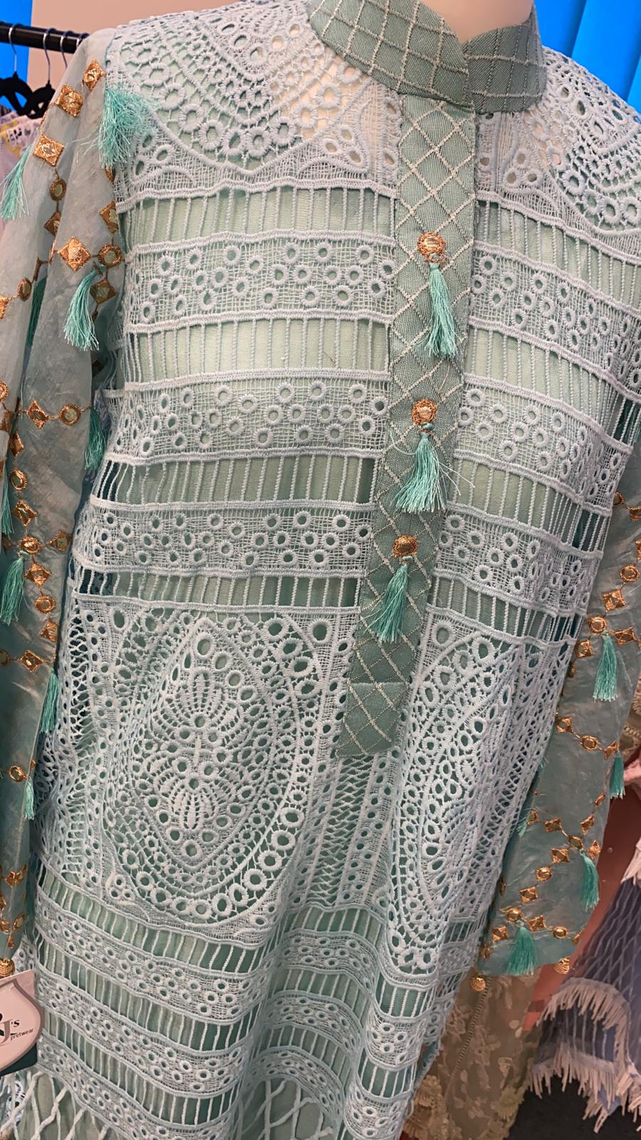 LACY DREAM KURTA-LIGHT BLUE | GRANDIOSE | RJ’S PRET