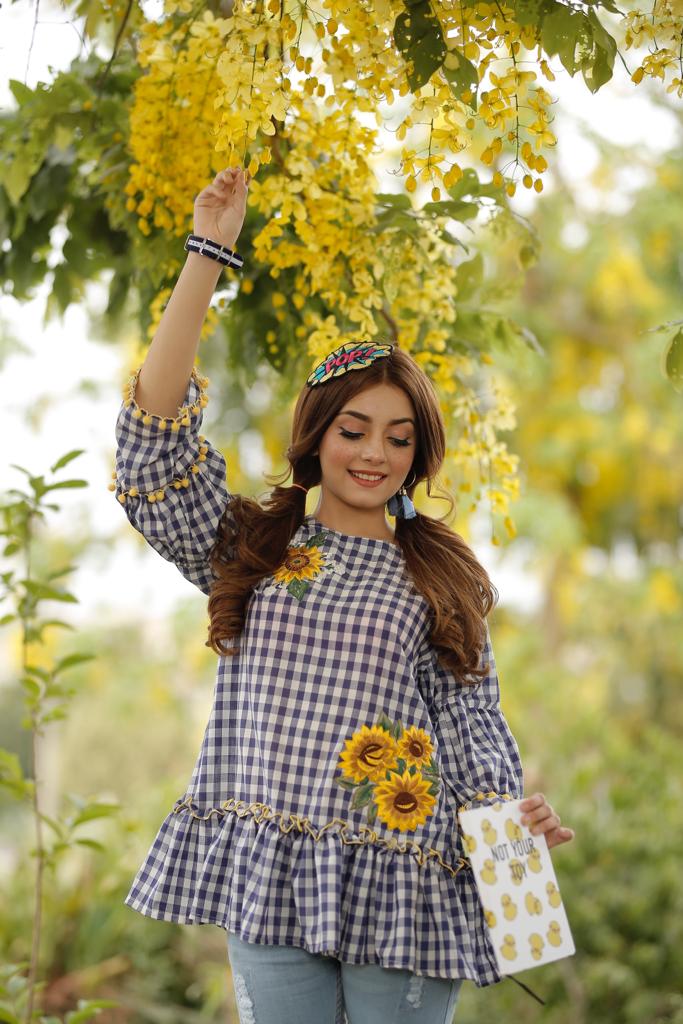 Sunflower Embroidered Top | FEMO | RJ'S PRET