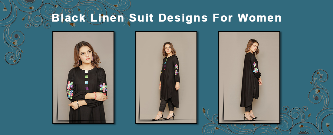 Online Black Linen Suit Women |Linen and Cotton Dresses Collection