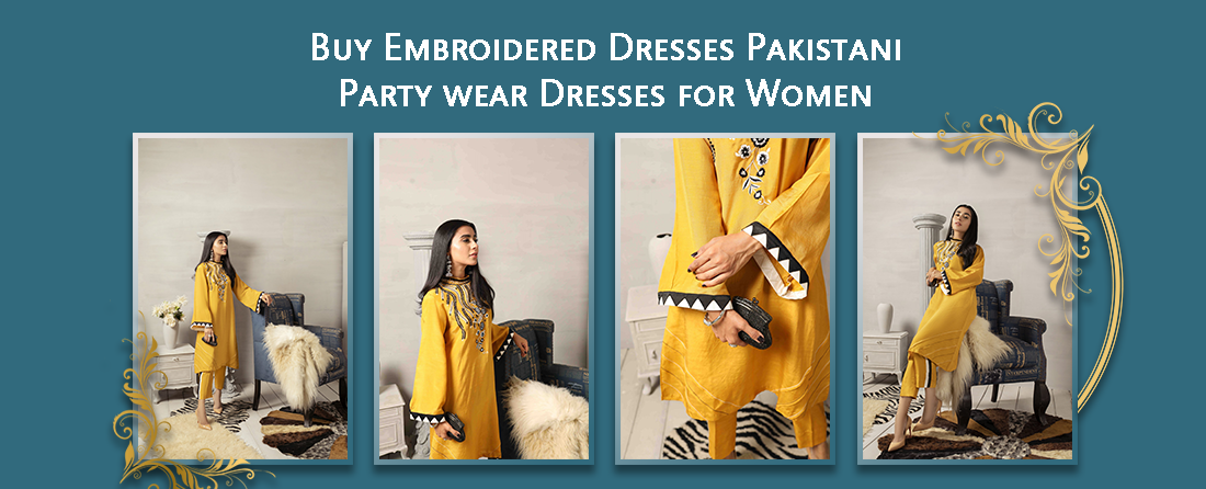 Buy Embroidered Dresses Pakistani | Party wear Dresses for Women
