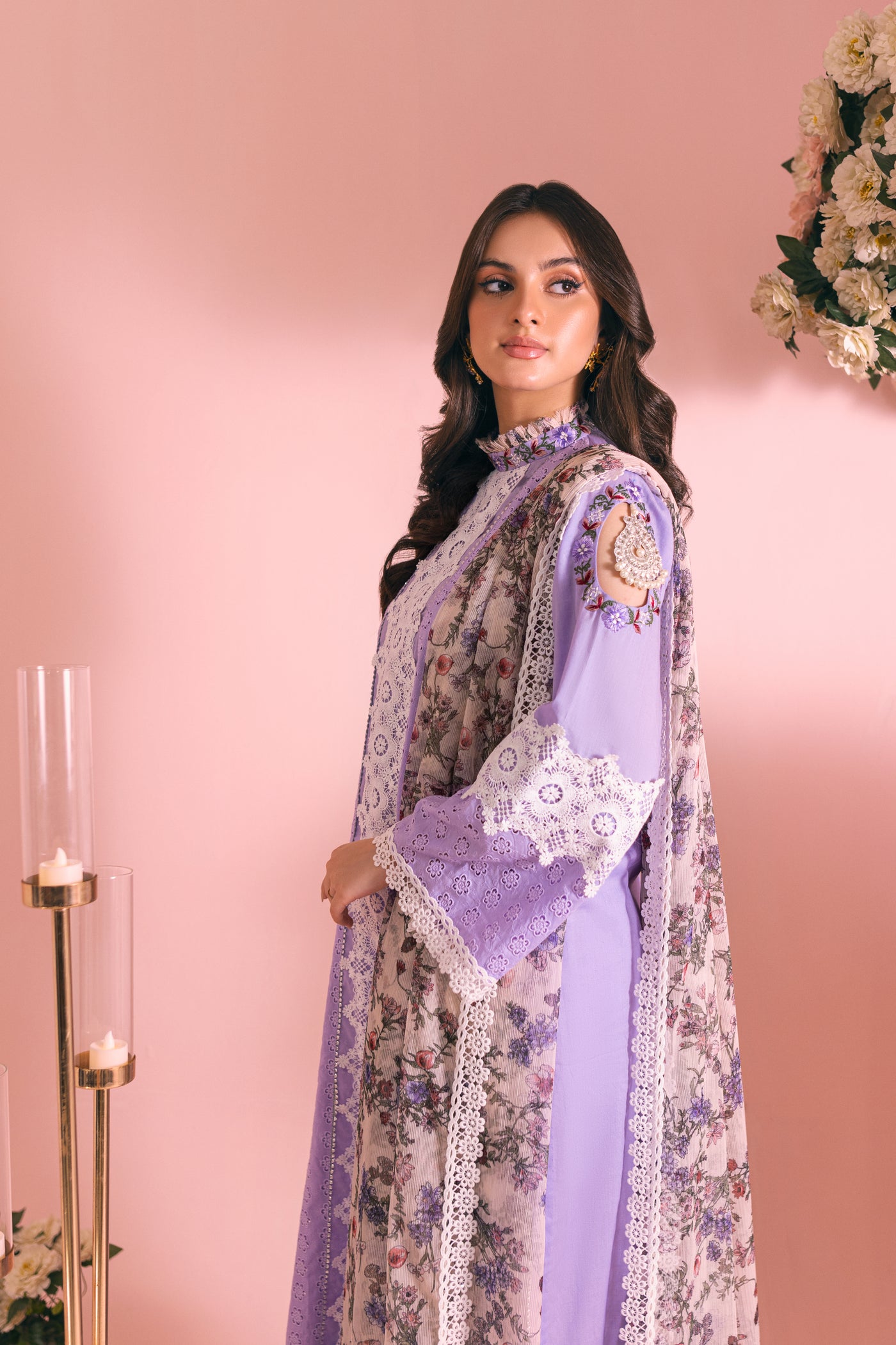 Lilac Garden Inaaya Embroidered Lawn Suit | RJ’S PRET