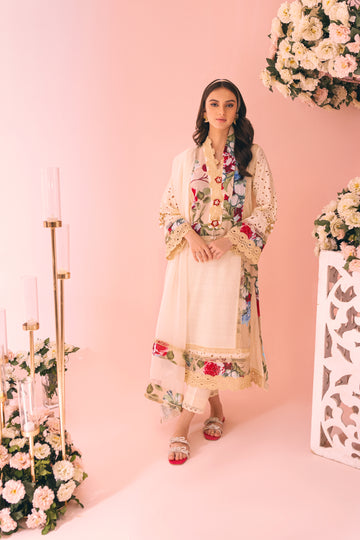 Beige Aura Inaaya Embroidered Lawn Suit | RJ’S PRET