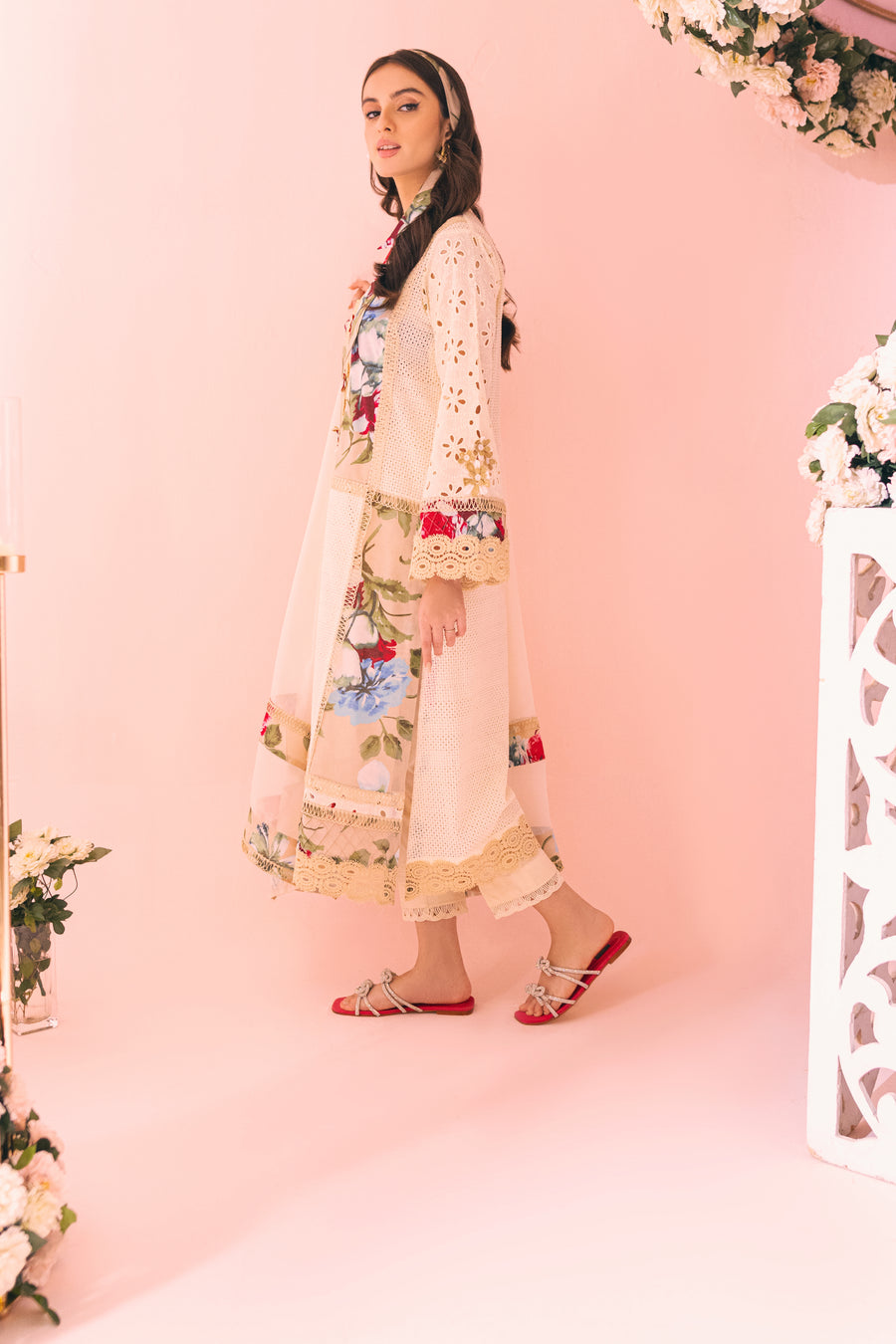 Beige Aura Inaaya Embroidered Lawn Suit | RJ’S PRET
