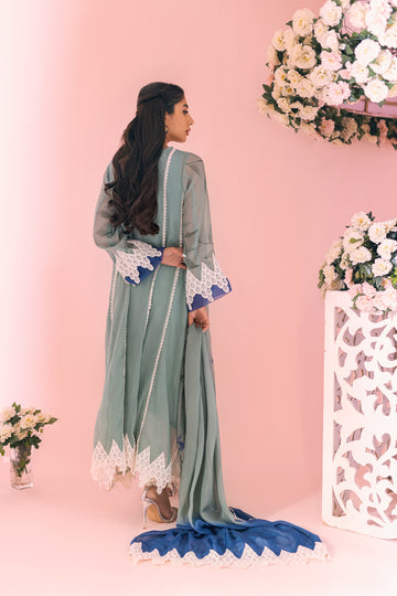Mint Rose Inaaya Embroidered Khaddi Net Suit | RJ’S PRET
