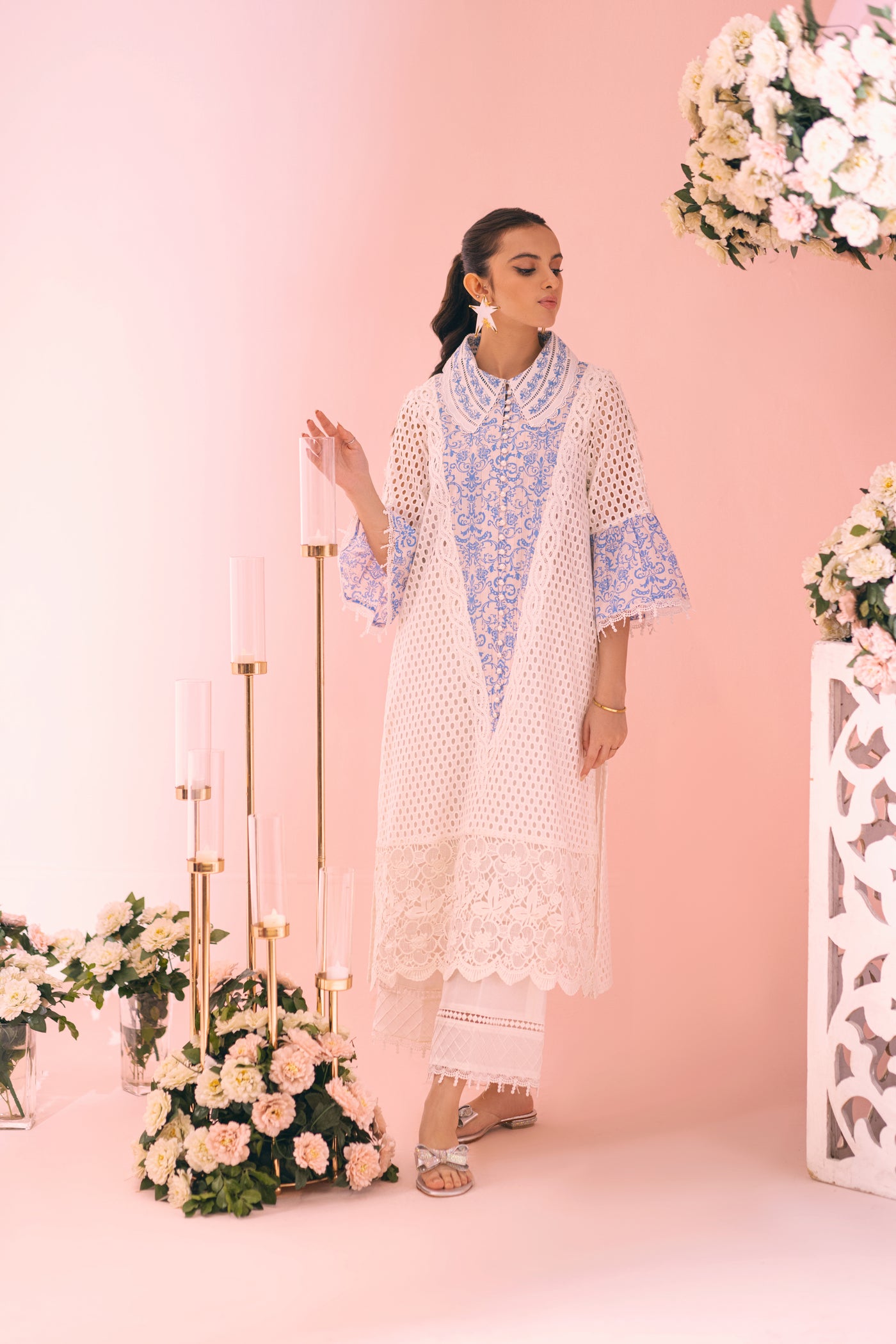 Blue Fever Inaaya Embroidered Lawn Shirt | RJ’S PRET