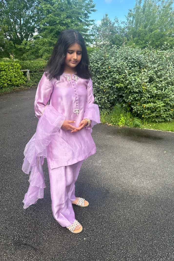 LILAC WHIRL -FARSHI SHALWAR SET|  RJS PRET
