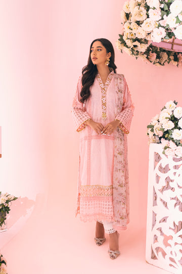 Pink Garden Inaaya Embroidered Lawn Suit | RJ’S PRET