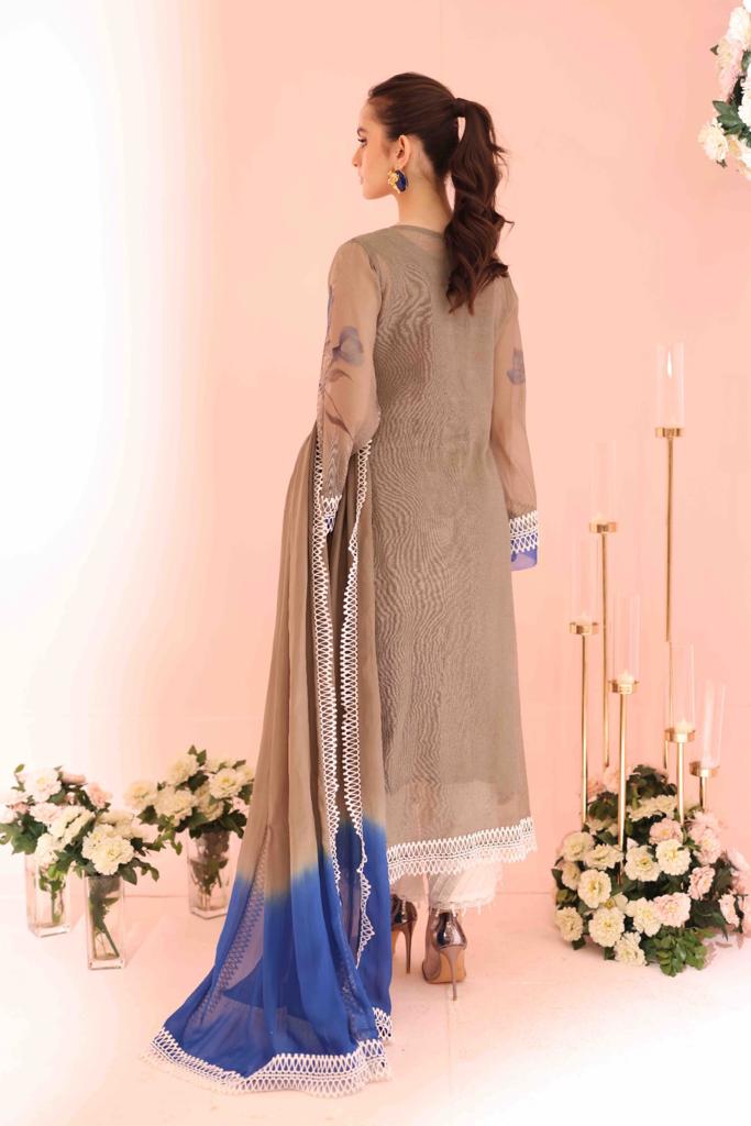 Khaddi Net Embroidered Suit with Silk Dupatta – Mist Rose Inaaya