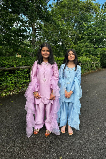 LILAC WHIRL -FARSHI SHALWAR SET|  RJS PRET