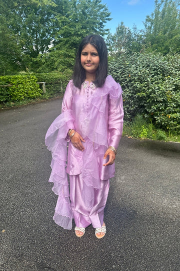 LILAC WHIRL -FARSHI SHALWAR SET|  RJS PRET