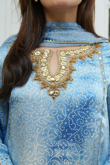 BLUE BANDHANI BLISS| SILK & SPICE | RJ’S PRET