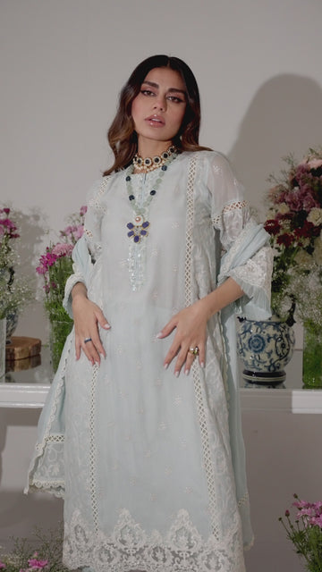 Blue Bell Umeed Embroidered Net Kurta Set | RJS PRET