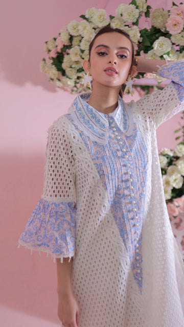 Blue Fever Inaaya Embroidered Lawn Shirt | RJ’S PRET