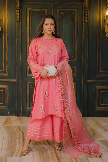 Coral Star Block Kari – Elegant Block Printed Suit with Gotta Work