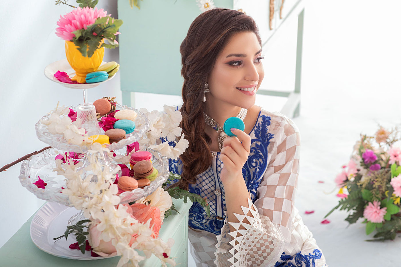 Embroidered Suit with Tie Dye Dupatta | FLORENCE | CARNIVAL