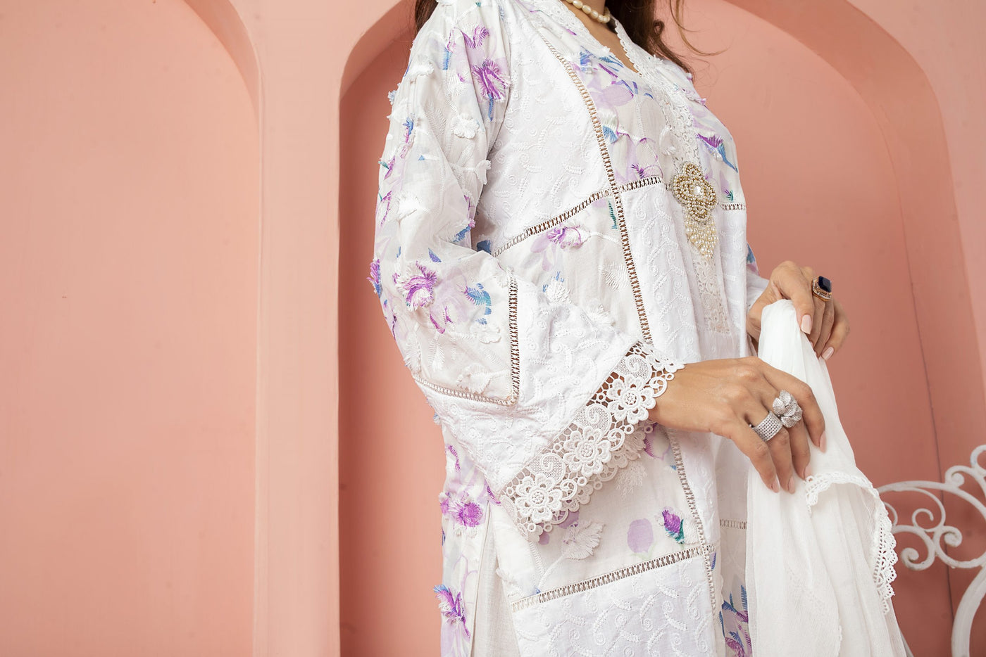 Print-X Bling Printed Chikankari Outfit | RJ’S PRET