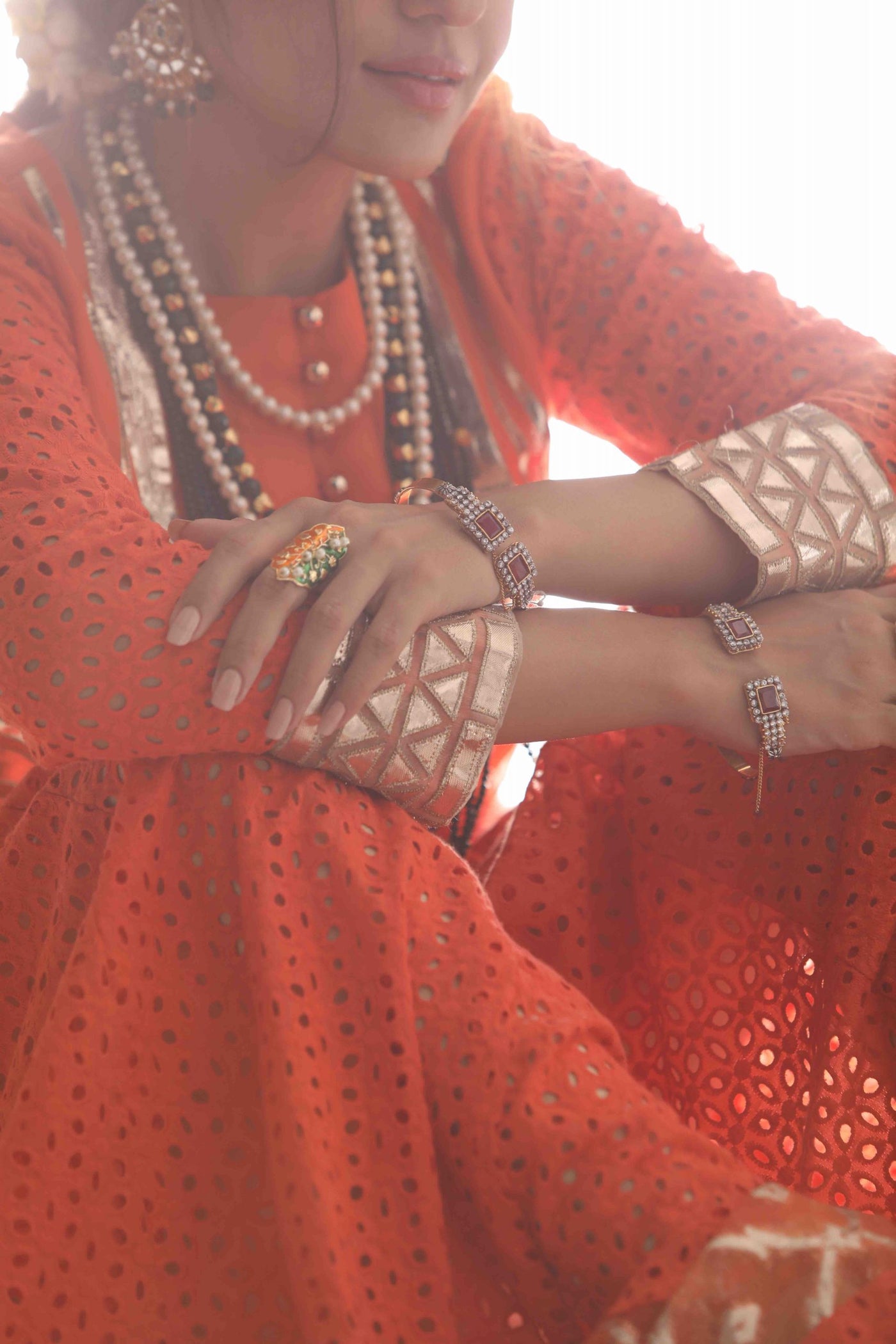 Orange Dusk Bling Kalidaar Frock Set | RJ’S PRET