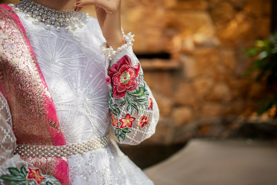 Jhilmil White Shadmani Sequin Embroidered Dress | RJ’S PRET