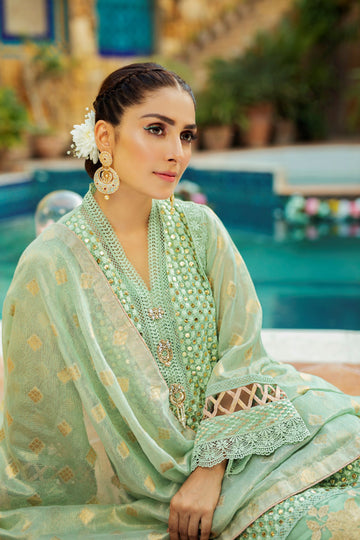 Chamak Mint Green Shadmani Embroidered Formal Dress | RJ’S PRET