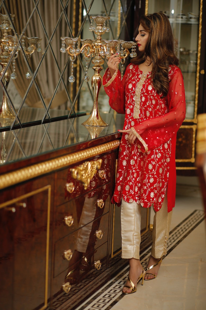 BLOOD RED CHIFFON | RJ’S PRET