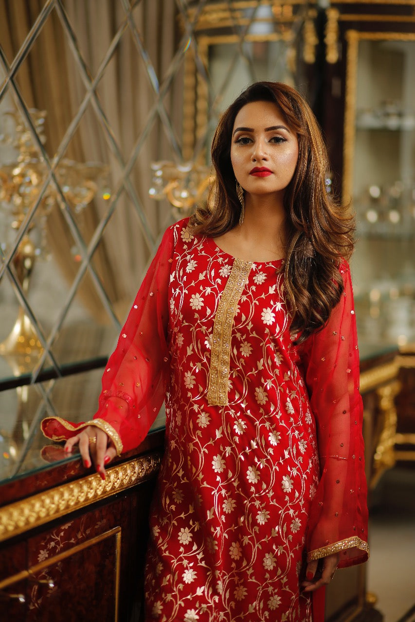 BLOOD RED CHIFFON | RJ’S PRET
