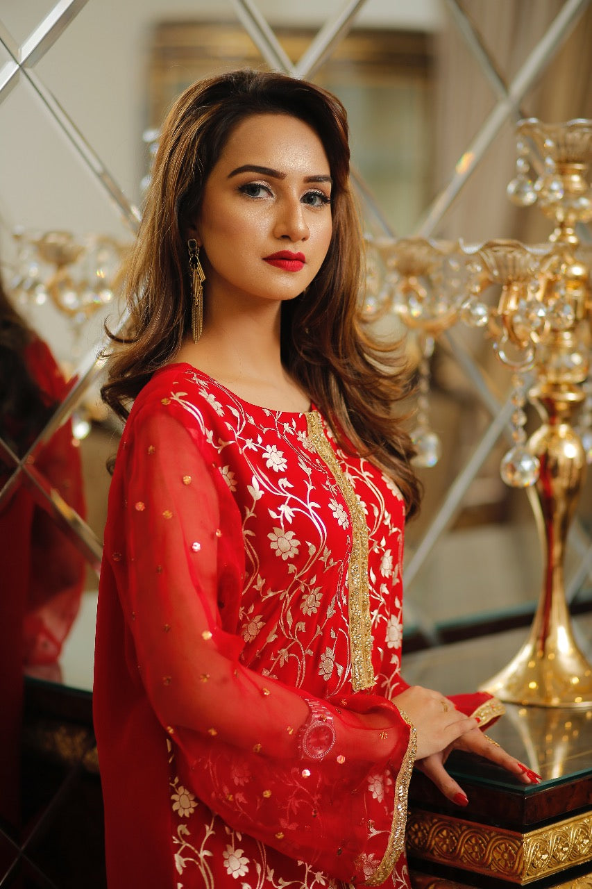BLOOD RED CHIFFON | RJ’S PRET