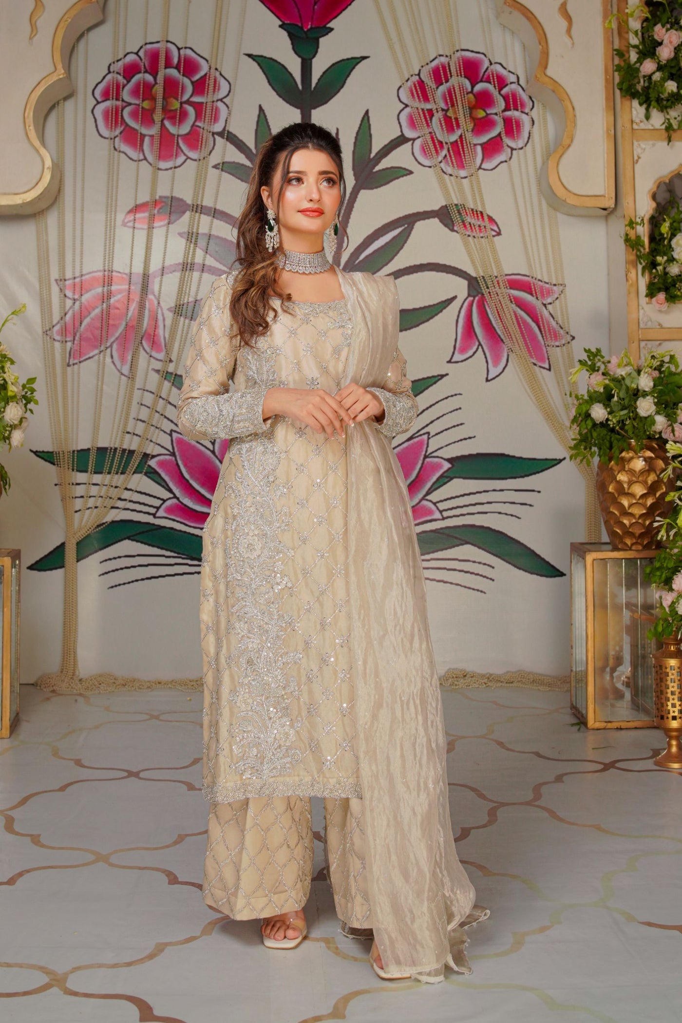 Kohinoor Khushi Swarovski Embroidered Organza Dress | RJS PRET