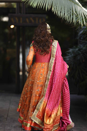 Henna Khushi Embroidered Silk Mehndi Dress | RJS PRET