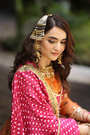 Henna Khushi Embroidered Silk Mehndi Dress | RJS PRET