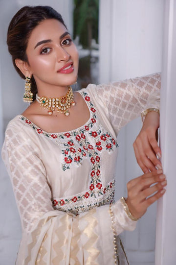 Cotton Net Kalidaar Peshwas | RUBY DESIRE | BLOOM | RJS PRET