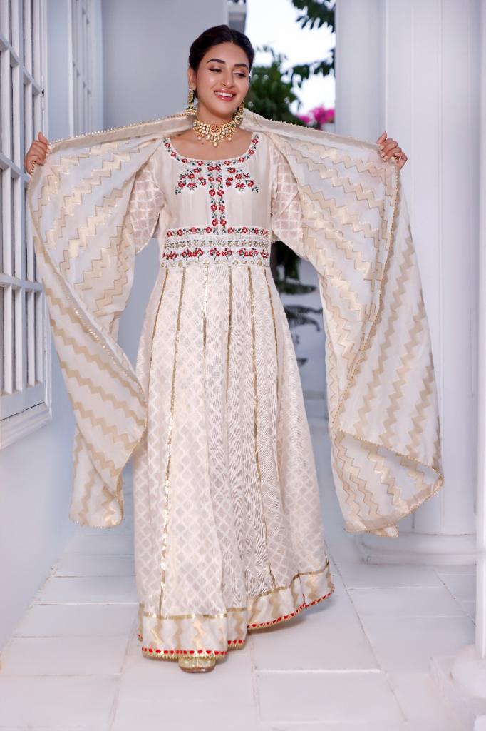 Cotton Net Kalidaar Peshwas | RUBY DESIRE | BLOOM | RJS PRET
