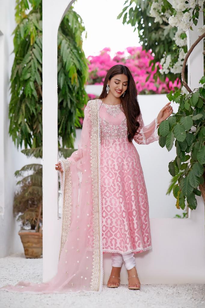 Pastel Pink Kalidaar Peshwas | BLUSH BALLET | BLOOM | RJS PRET
