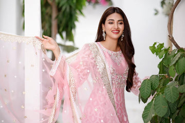 Pastel Pink Kalidaar Peshwas | BLUSH BALLET | BLOOM | RJS PRET