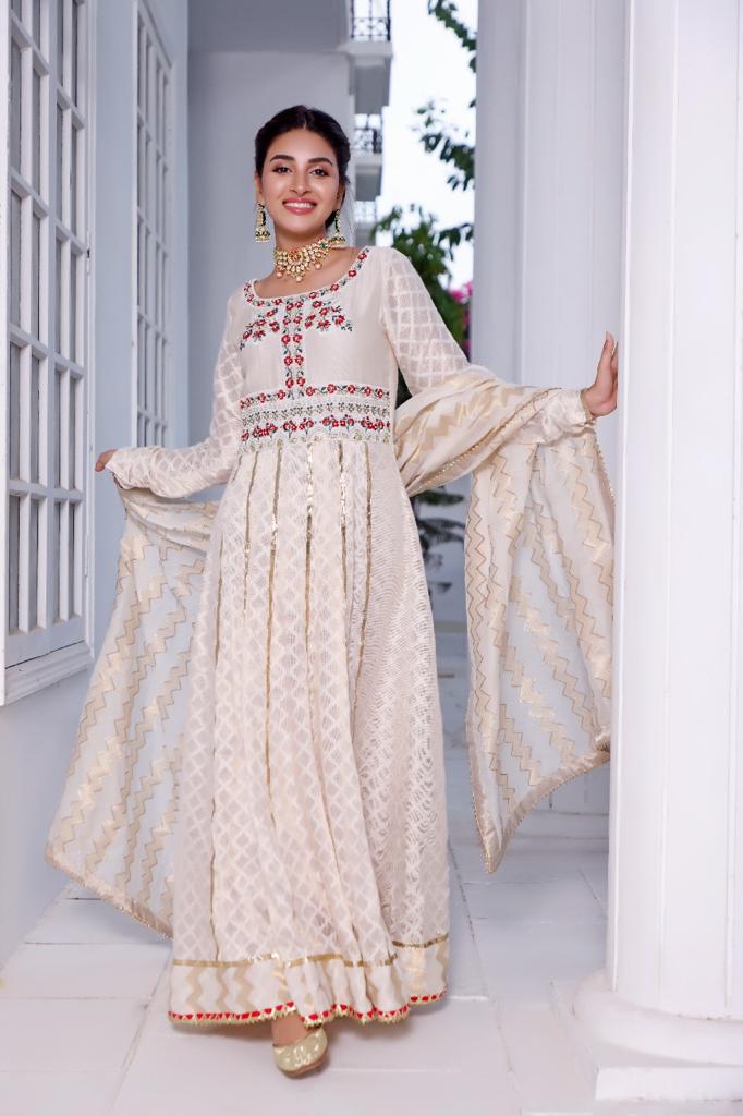 Cotton Net Kalidaar Peshwas | RUBY DESIRE | BLOOM | RJS PRET