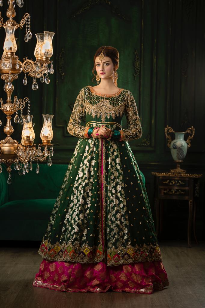 Cotton long kaftan dress (mehendi green) | UNIEKART
