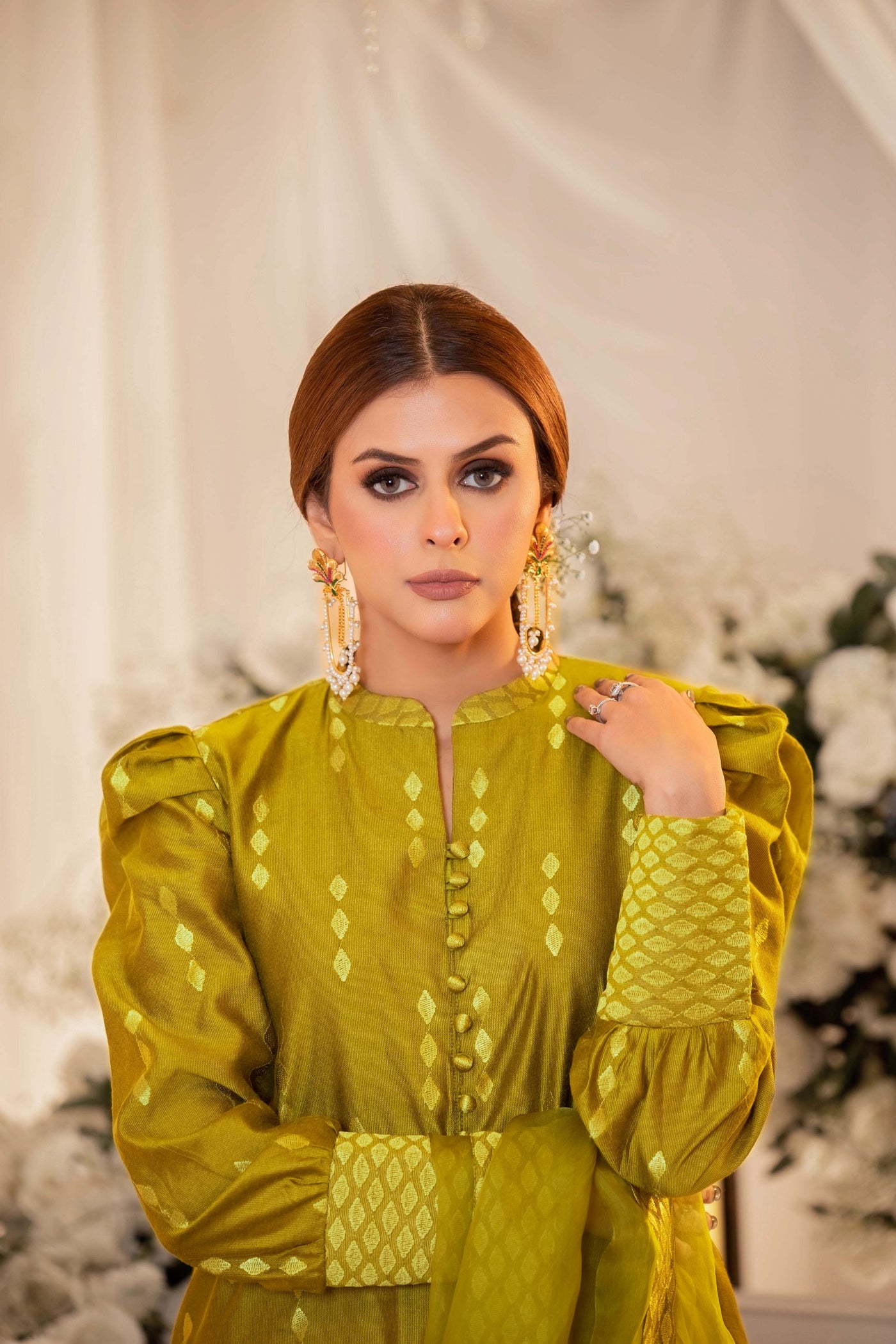 Dhani Monotone Solids Embroidered Organza Suit | RJS PRET