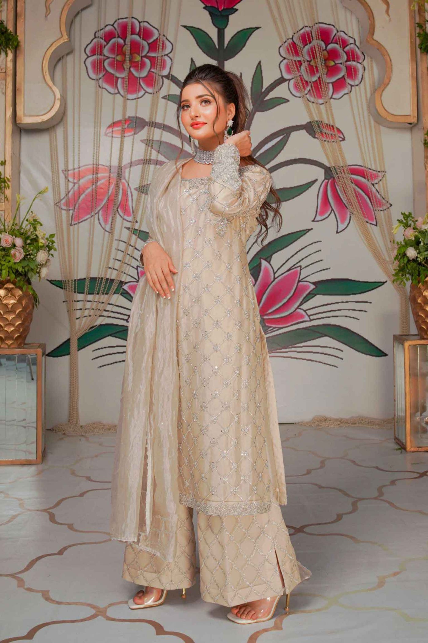 Kohinoor Khushi Swarovski Embroidered Organza Dress | RJS PRET