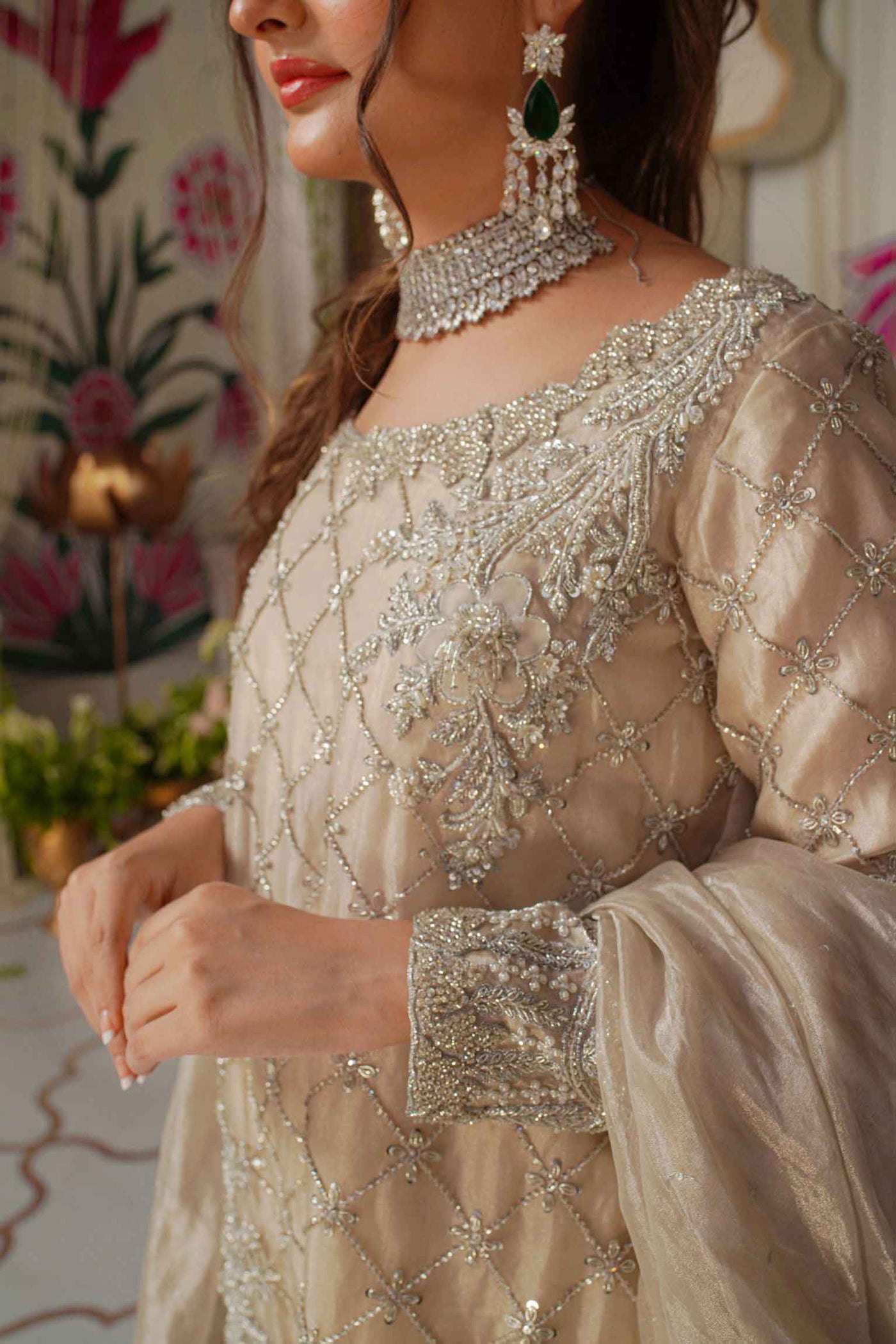 Kohinoor Khushi Swarovski Embroidered Organza Dress | RJS PRET