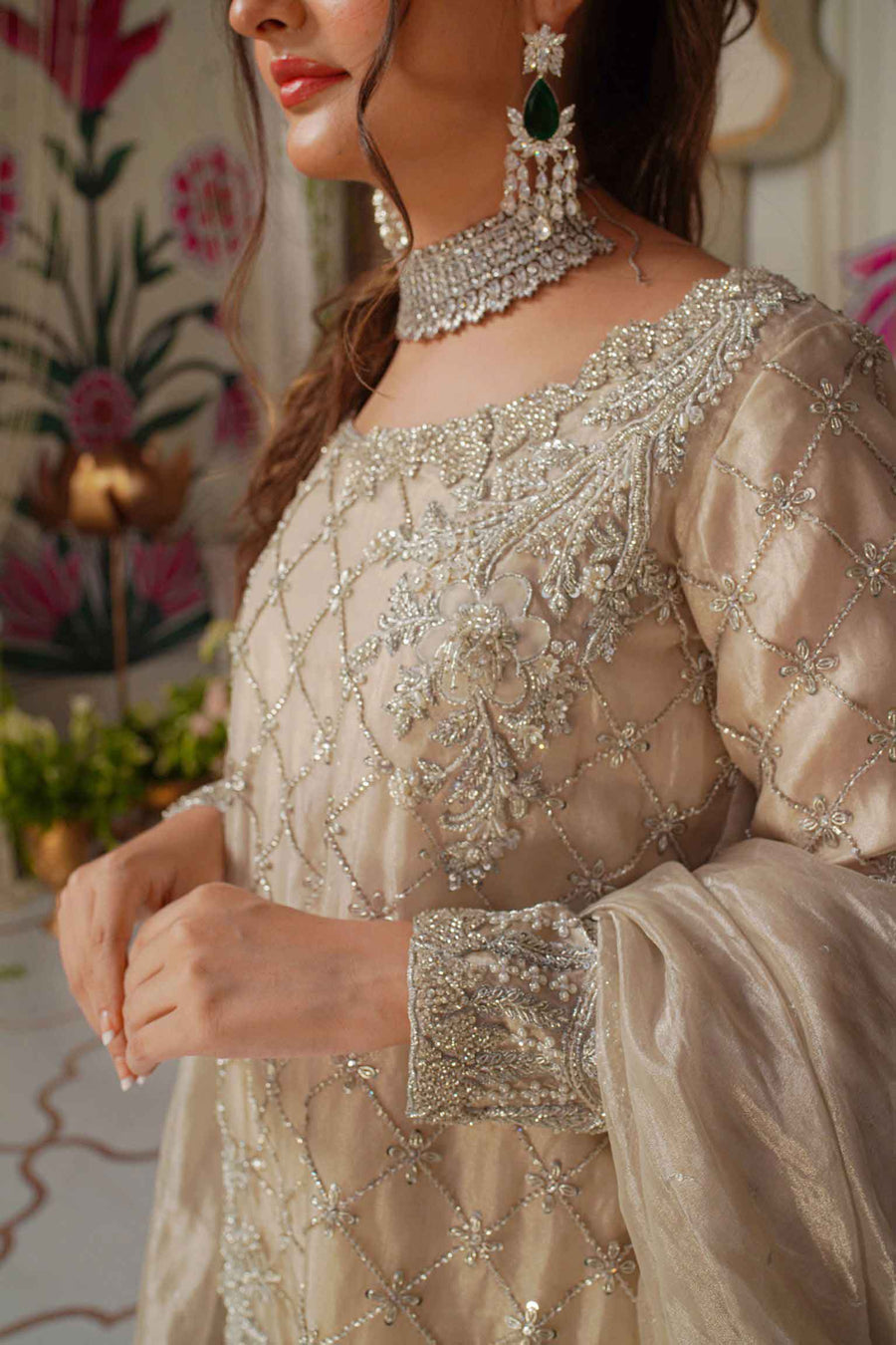 Kohinoor Khushi Swarovski Embroidered Organza Dress | RJS PRET