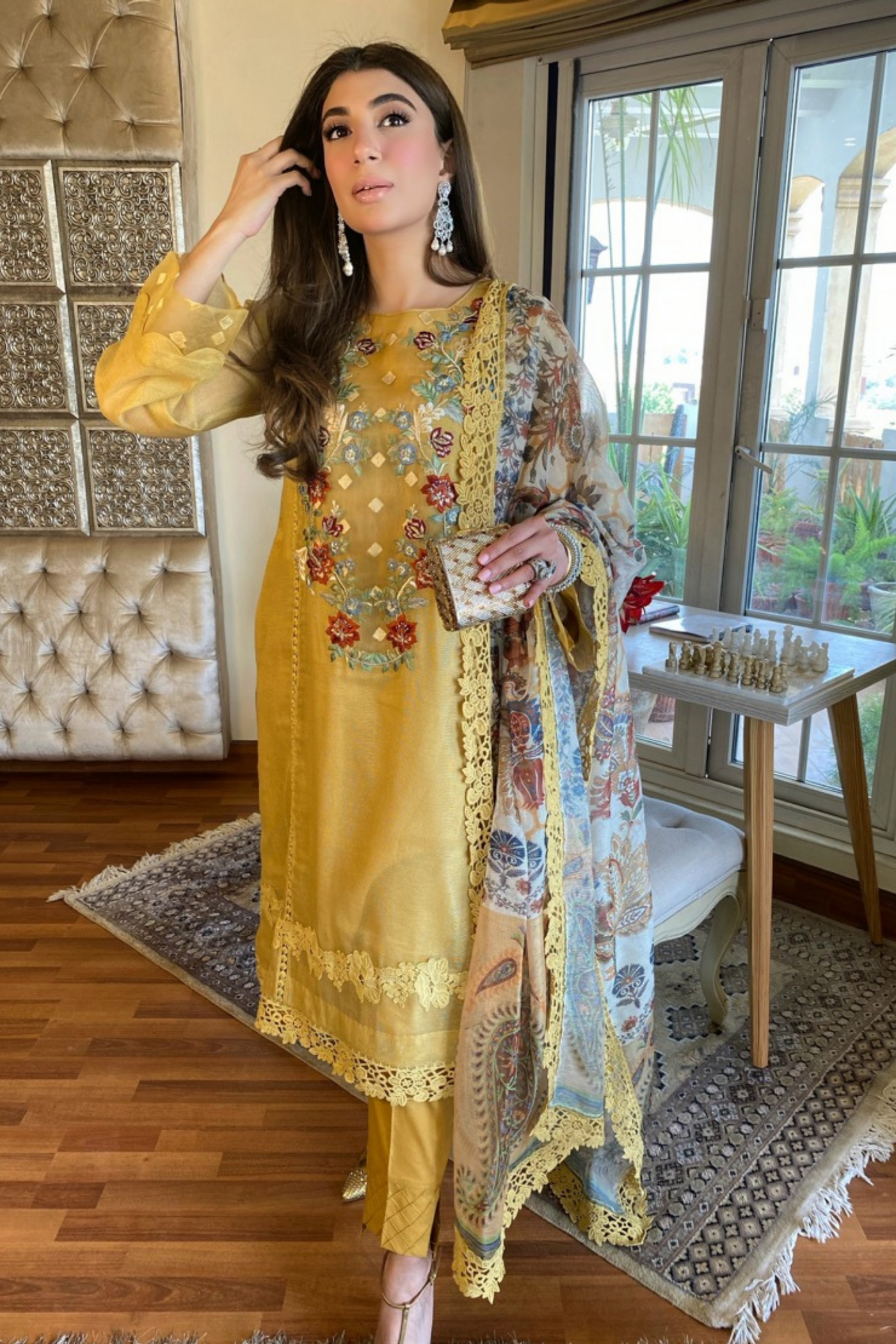 Resham Embroidered Suit | MUSTARD HUE | MEETHI EID | RJS PRET