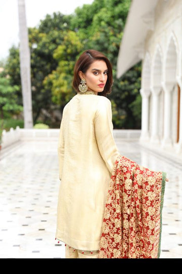 Mulberry Gold Mystique Embroidered Formal Suit | RJ'S PRET