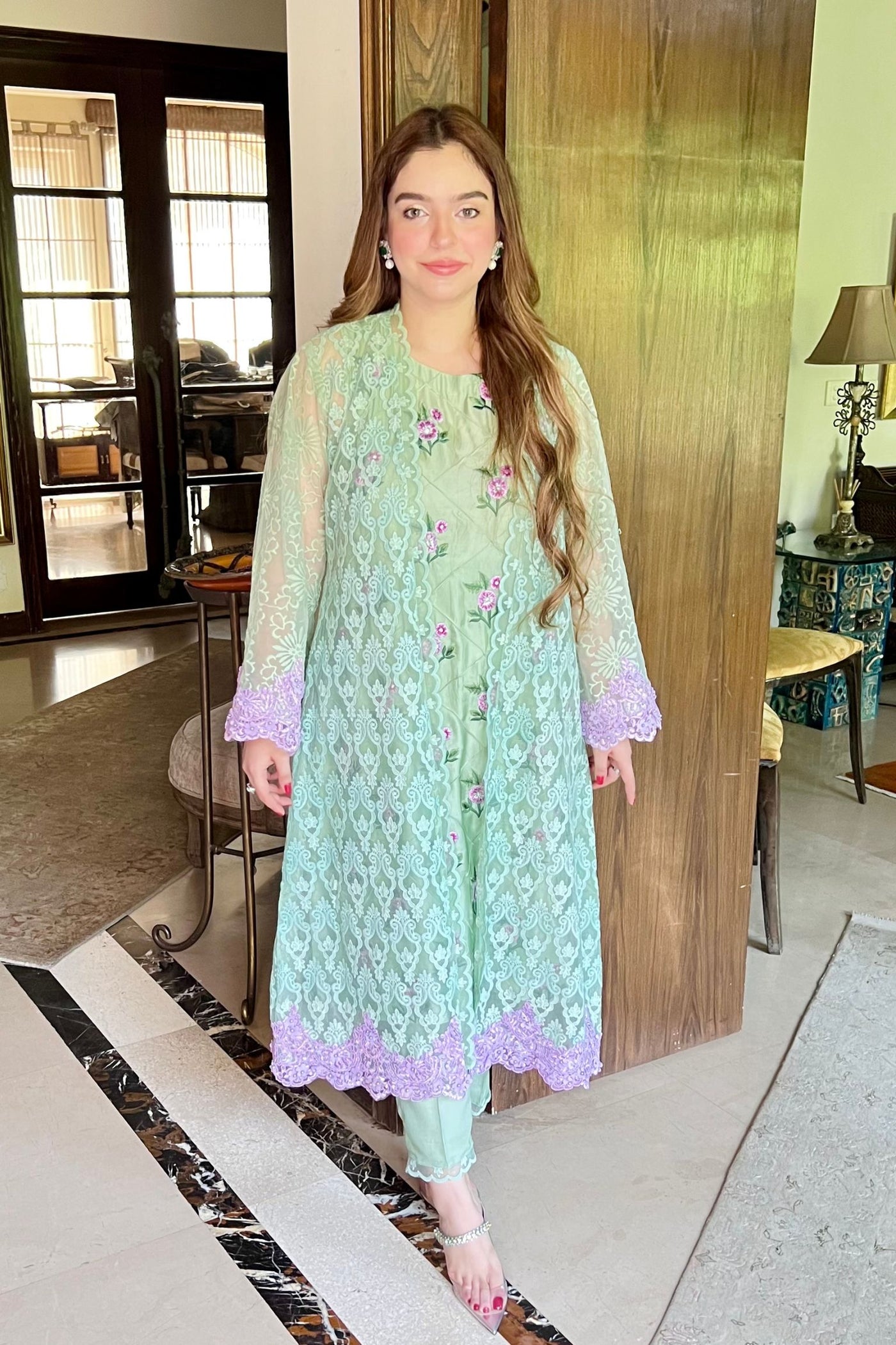 Green Garden Pristine Luxury Pret Dress | RJS PRET