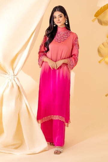 Coral Fusion Pristine Silk Kurta Set | RJS PRET