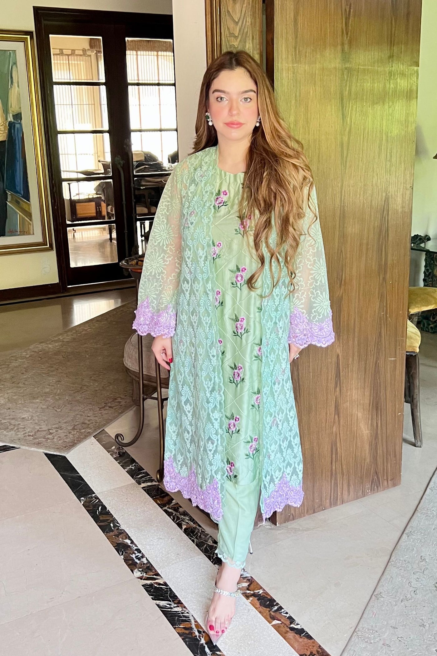 Green Garden Pristine Luxury Pret Dress | RJS PRET