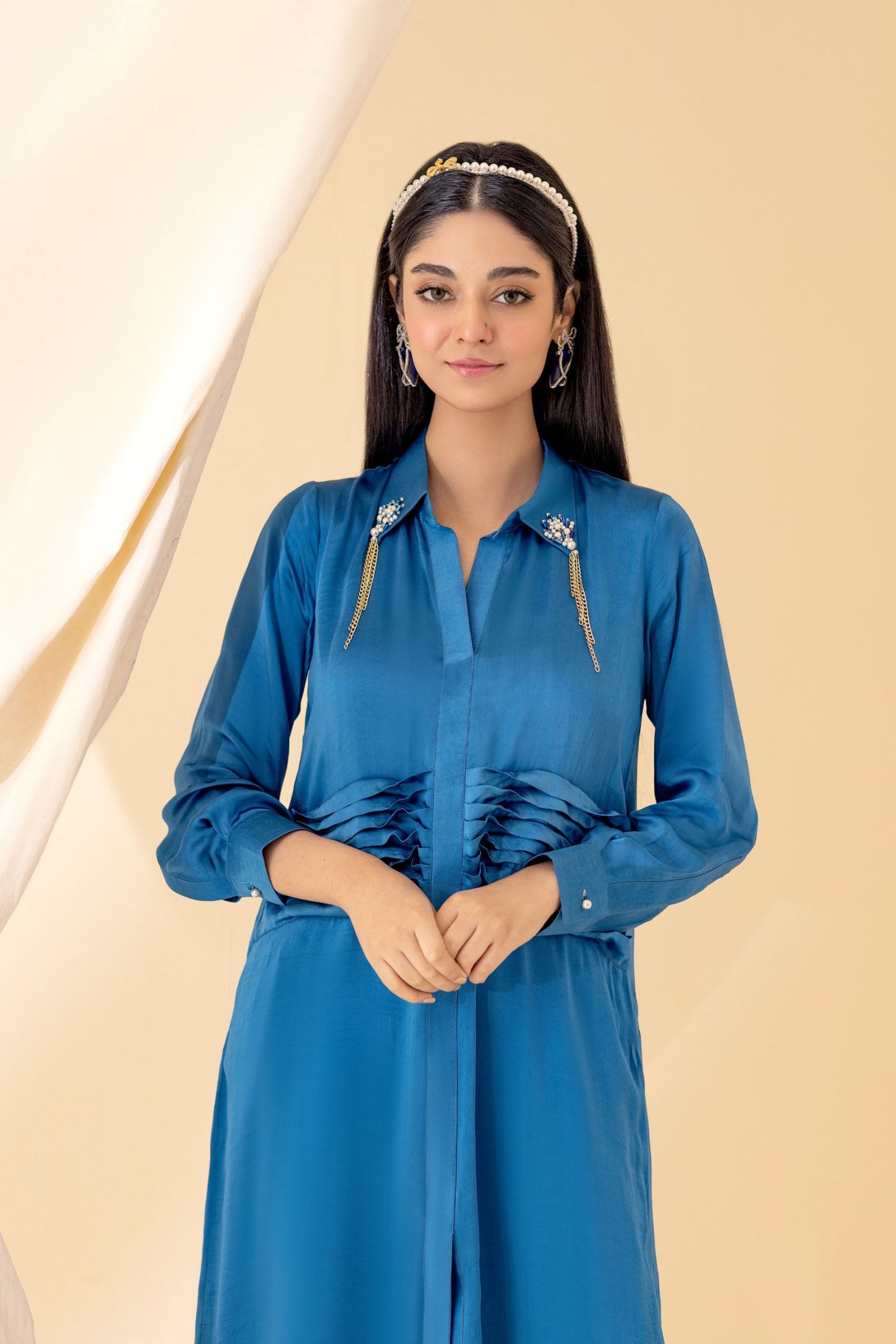 Azure Blue Pristine Silk Kurta Set | RJS PRET