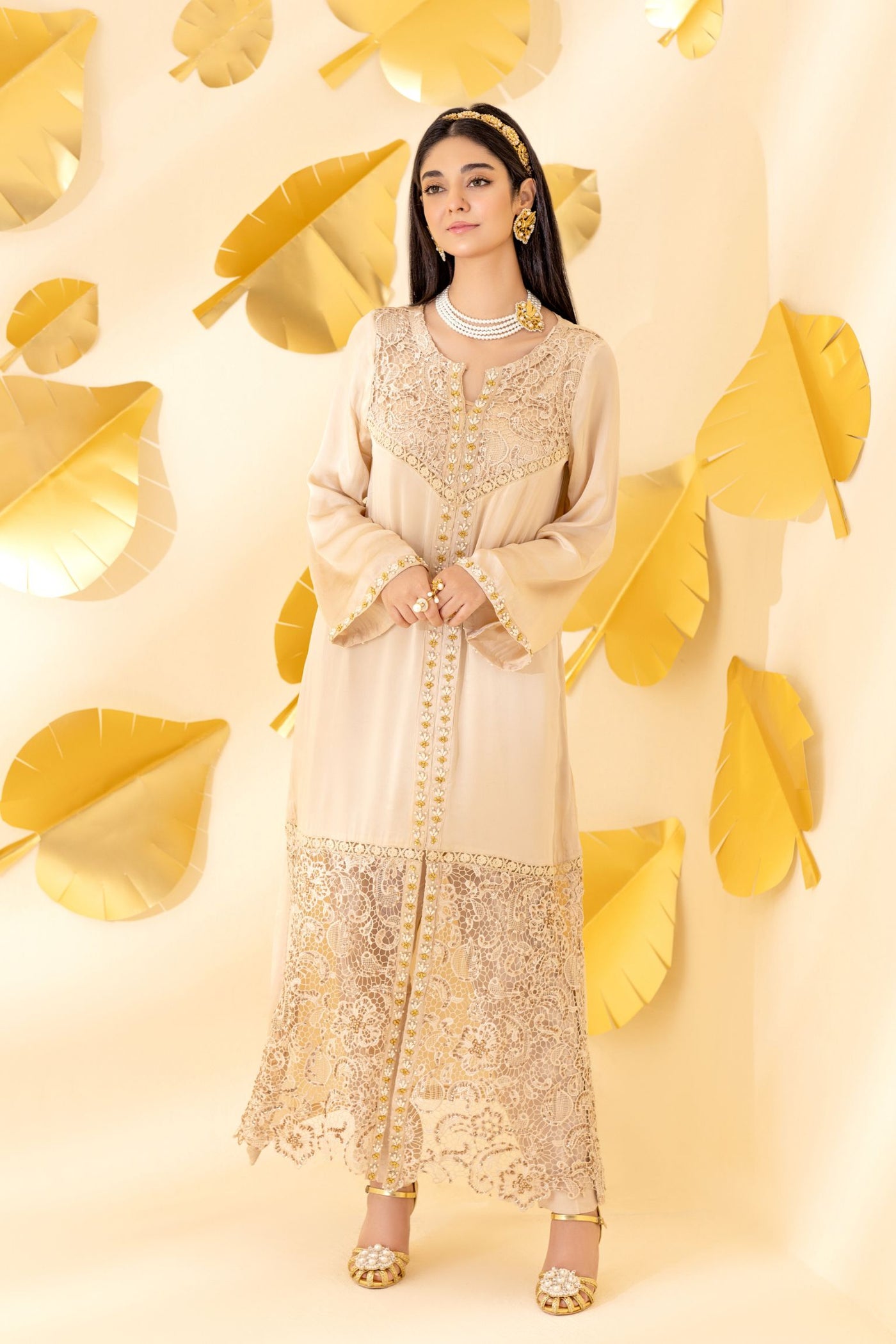Gold Melody Pristine Embellished Kurta Set | RJS PRET