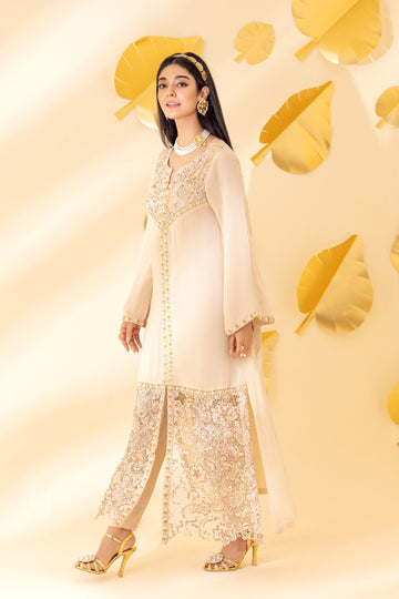 Gold Melody Pristine Embellished Kurta Set | RJS PRET