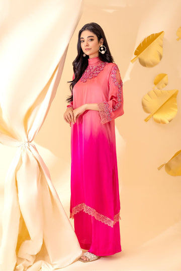 Coral Fusion Pristine Silk Kurta Set | RJS PRET